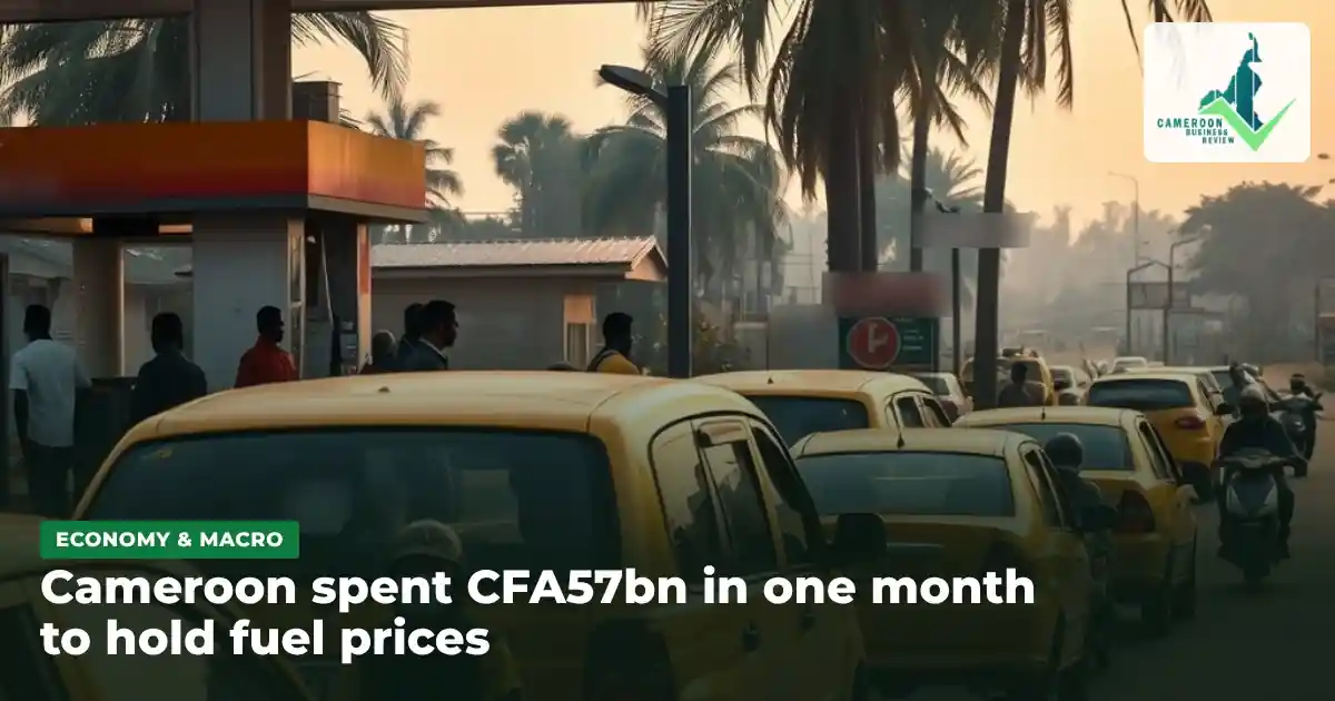 Yellow taxis and motorbike taxis queue at a roadside fuel station under palm trees in hazy evening light.